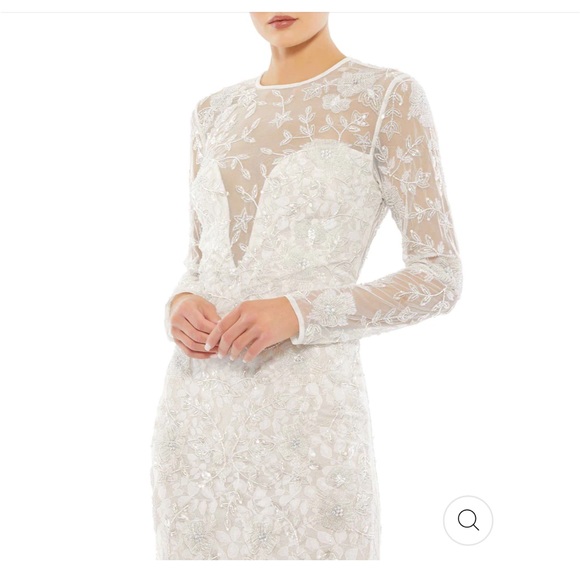 Mac Duggal LONG SLEEVE FLORAL EMBELLISHED GOWN - Picture 3 of 7